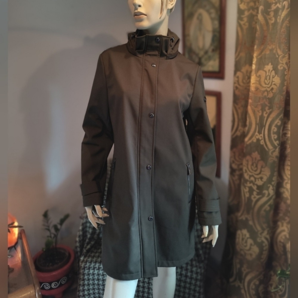 Calvin Klein Hooded Jacket Green Coat Utility Jacket Rain Coat